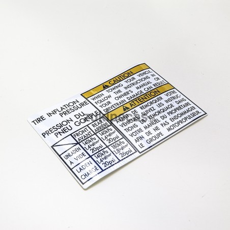 Autocolante Informação de Pneus
