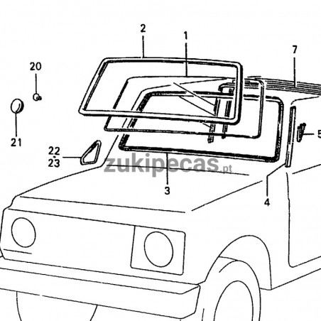 Moldura Interior do Para-brisas Samurai