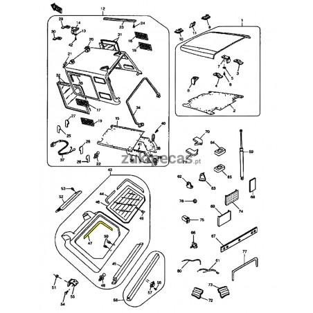 Perfil Interior de Vidro Tras Hardtop Americano
