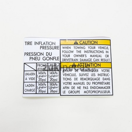 Autocolante Informação de Pneus
