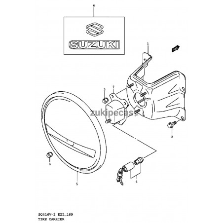 Autocolante "S Suzuki" da Tampa de Plástico do Pneu Suplente